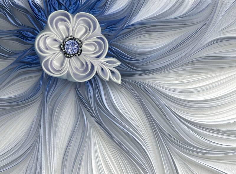 Papermoon Fototapete »Blume Weiss Blau« von Papermoon