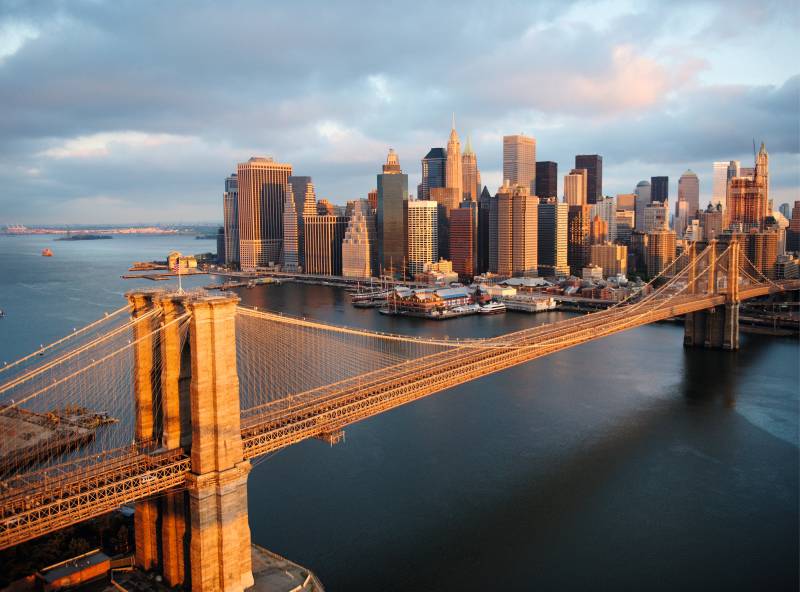 Papermoon Fototapete »Brooklyn Bridge Morning« von Papermoon