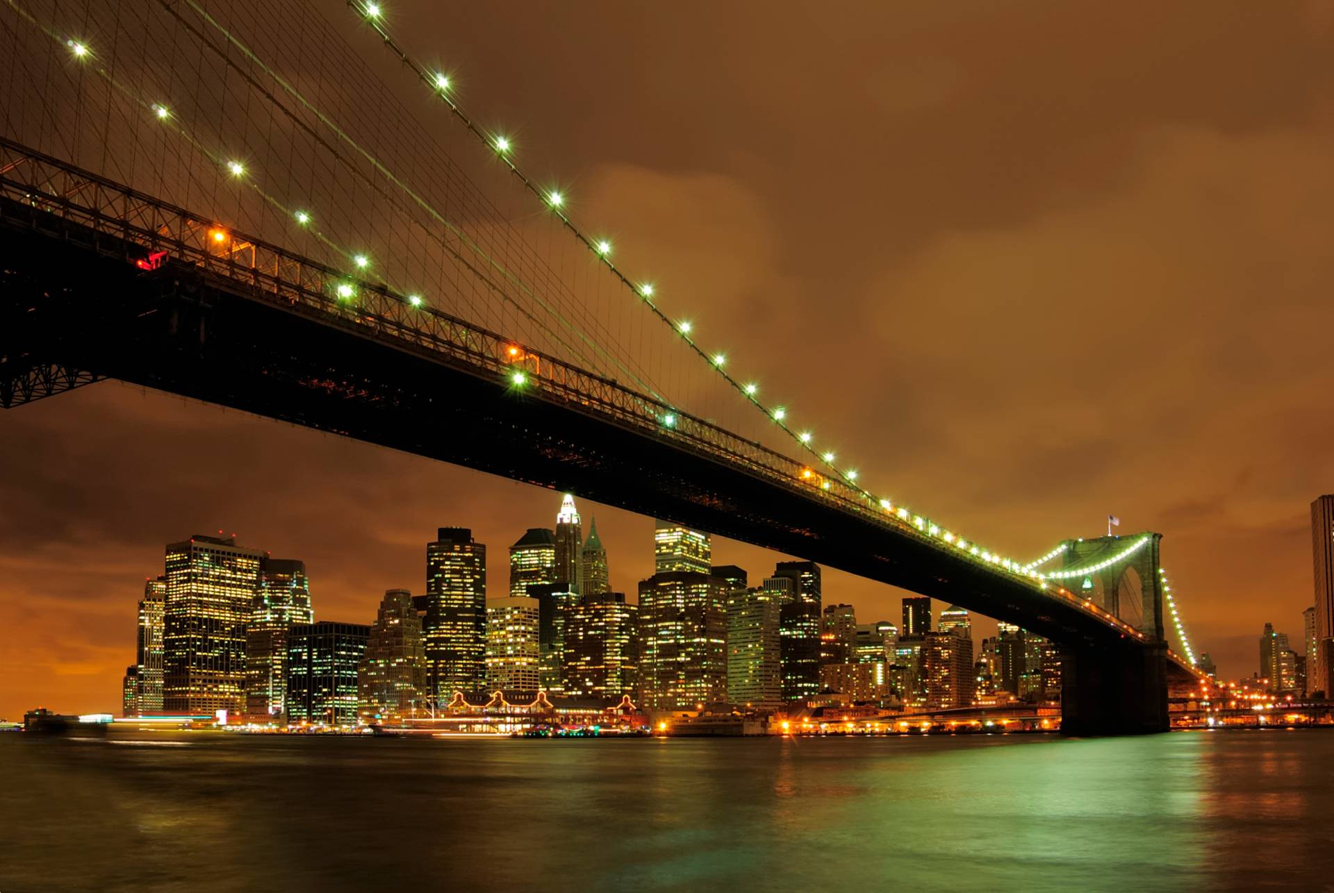 Papermoon Fototapete »Brooklyn Bridge by Night« von Papermoon