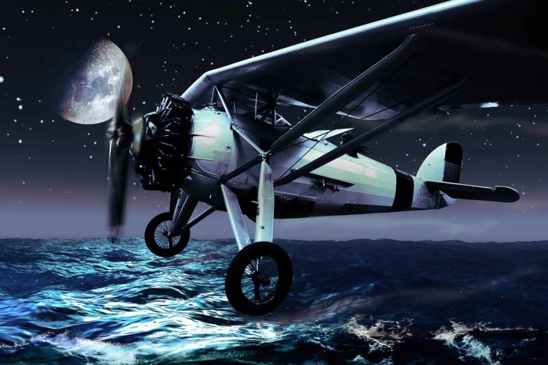 Papermoon Fototapete »Flugzeug über Wasser« von Papermoon