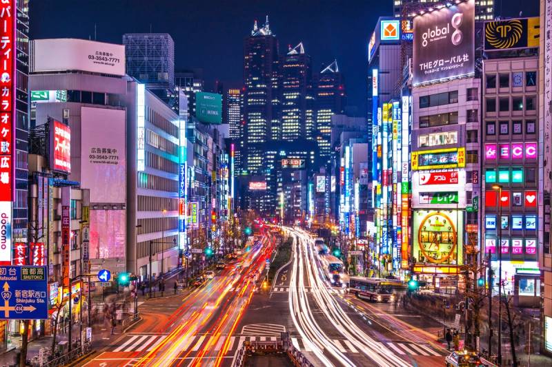 Papermoon Fototapete »Japan bei Nacht« von Papermoon
