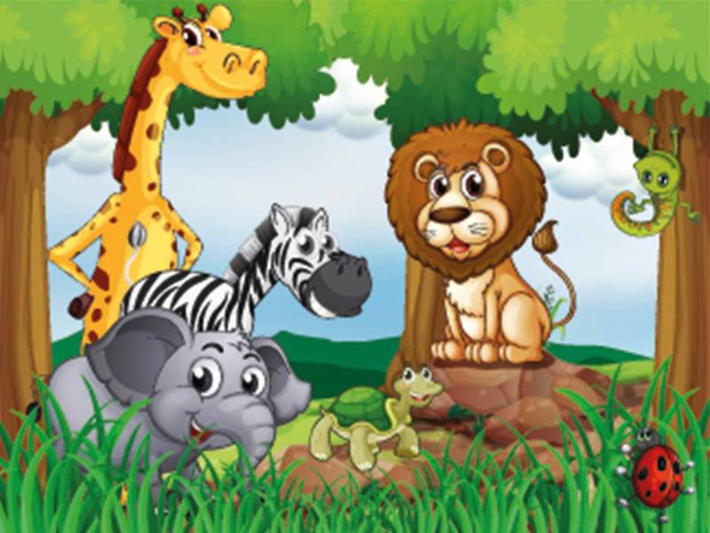Papermoon Fototapete »Jungle Animals« von Papermoon