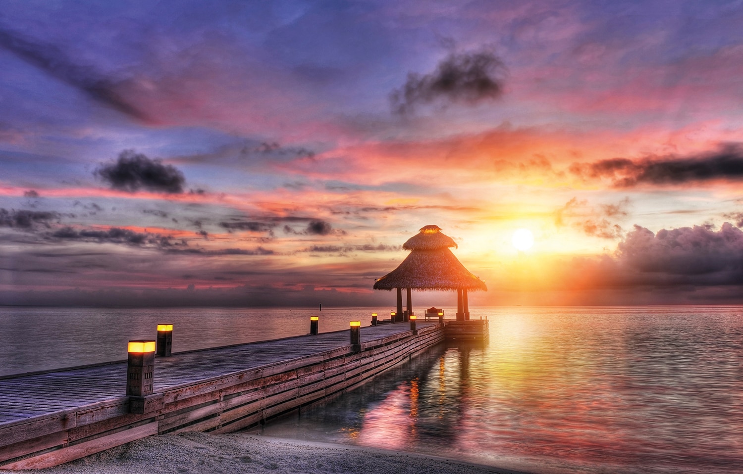 Papermoon Fototapete »Maldives Sunset« von Papermoon