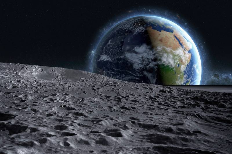 Papermoon Fototapete »Mond und Erde« von Papermoon