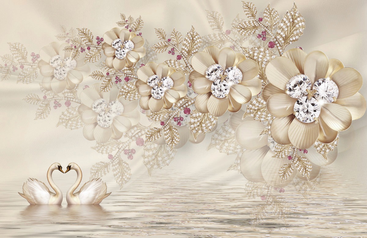 Papermoon Fototapete »Muster mit Blumen« von Papermoon