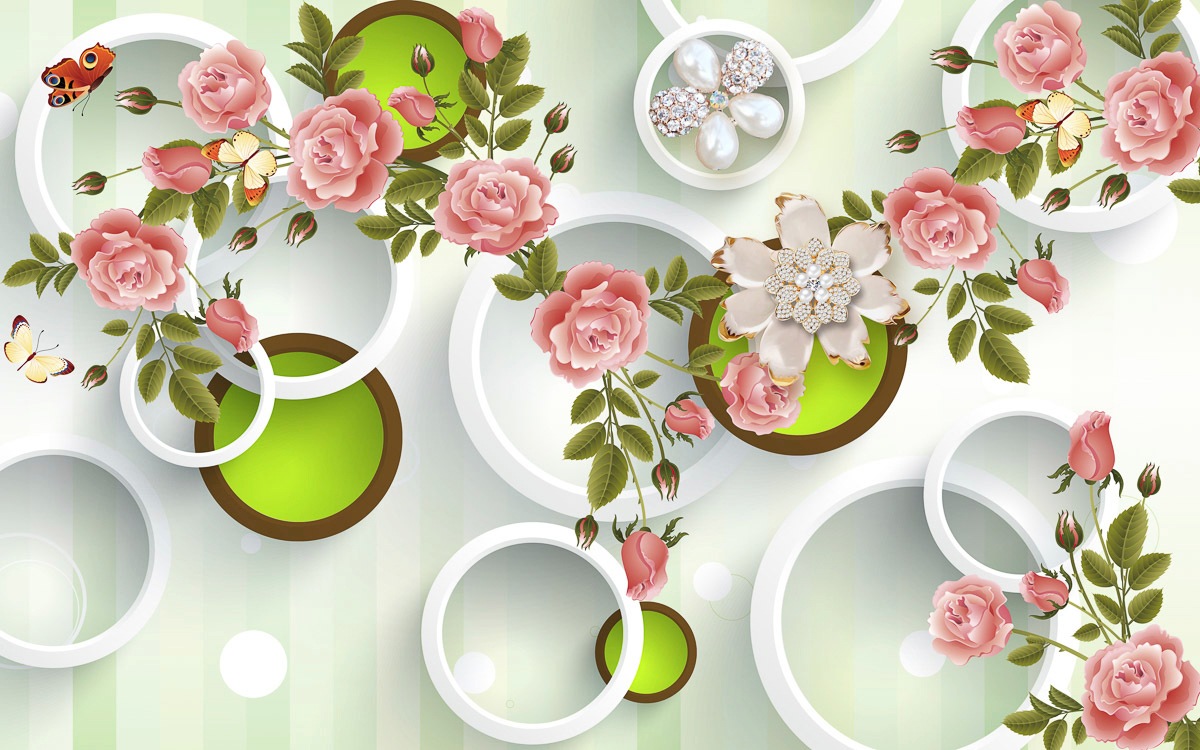 Papermoon Fototapete »Muster mit Blumen« Papermoon Fototapete »Muster mit Blumen« von Papermoon