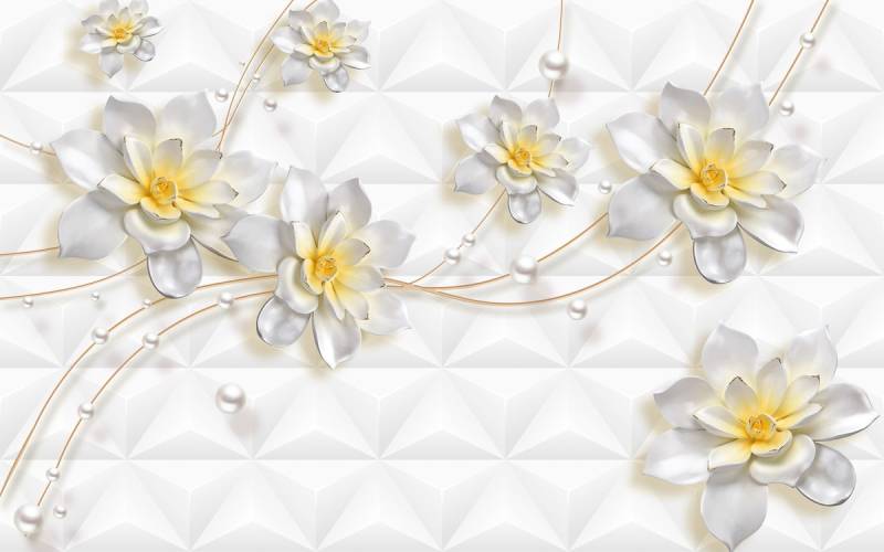 Papermoon Fototapete »Muster mit Blumen« von Papermoon