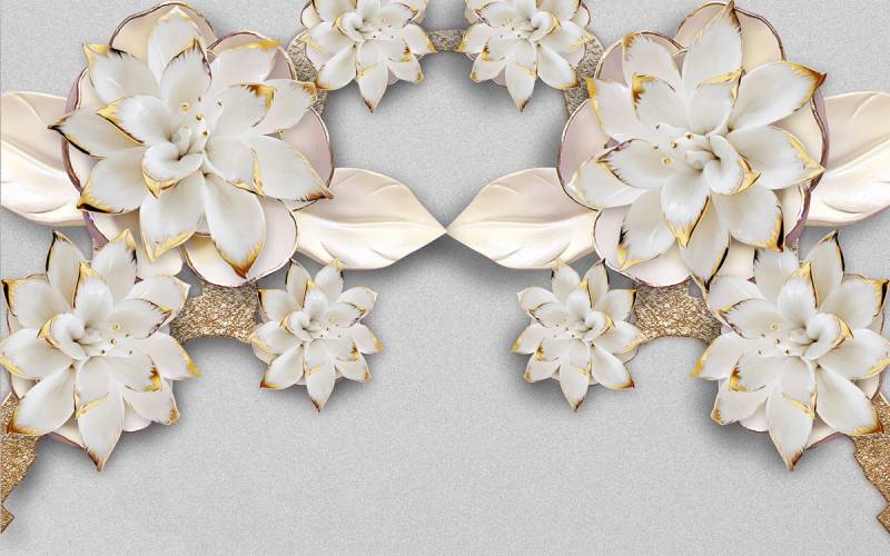 Papermoon Fototapete »Muster mit Blumen« von Papermoon