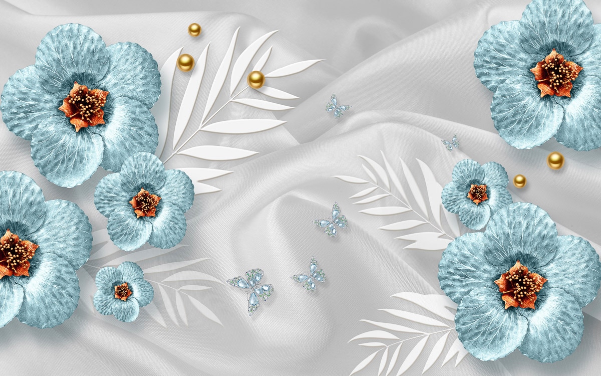 Papermoon Fototapete »Muster mit Blumen« von Papermoon