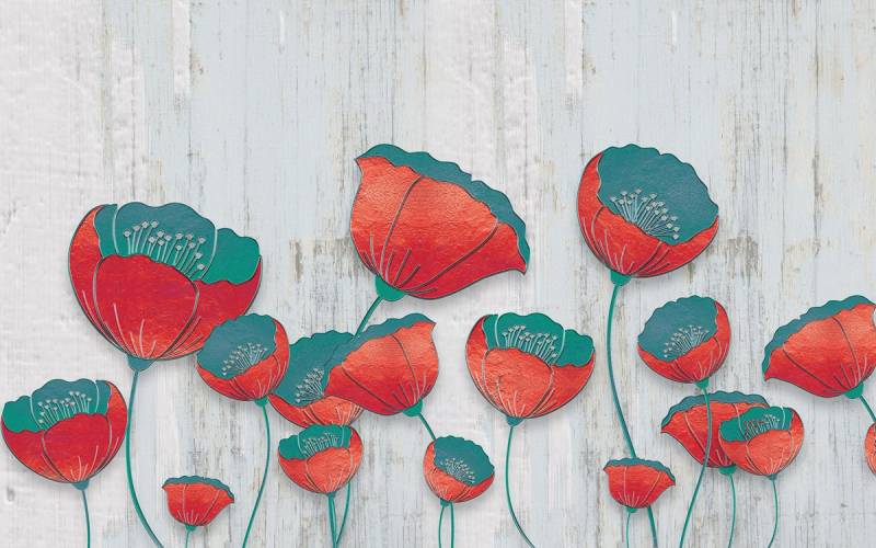 Papermoon Fototapete »Muster mit Blumen« von Papermoon