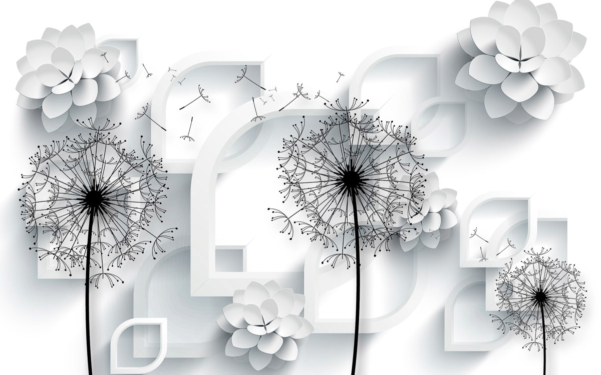 Papermoon Fototapete »Muster mit Blumen« von Papermoon
