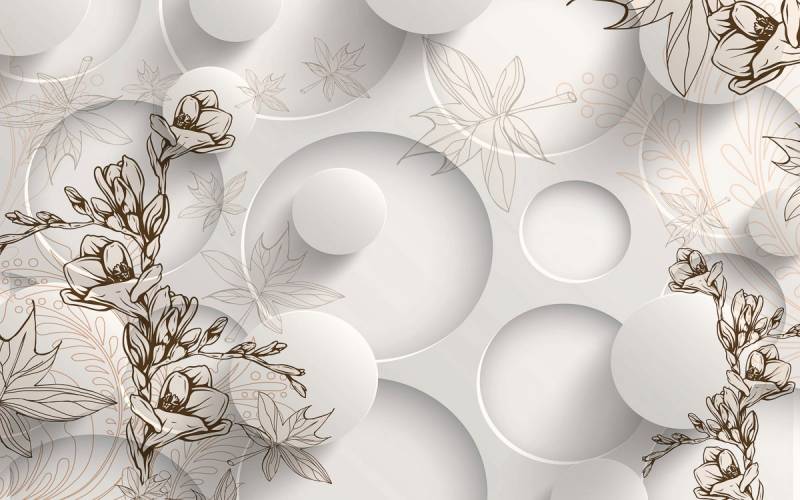 Papermoon Fototapete »Muster mit Blumen« von Papermoon