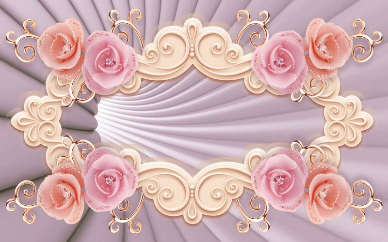 Papermoon Fototapete »Muster mit Blumen« von Papermoon