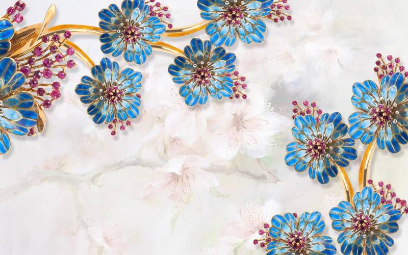 Papermoon Fototapete »Muster mit Blumen« von Papermoon