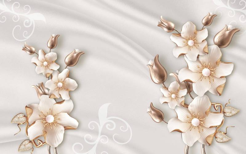 Papermoon Fototapete »Muster mit Blumen« von Papermoon