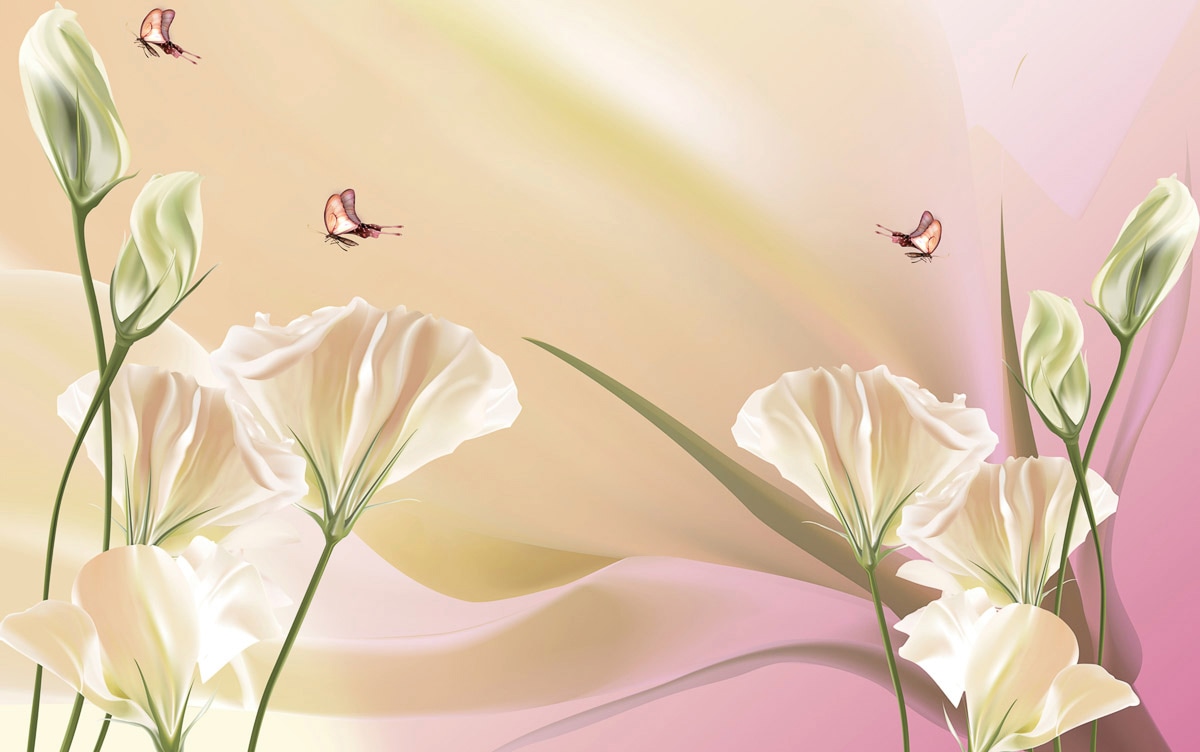 Papermoon Fototapete »Muster mit Blumen« von Papermoon