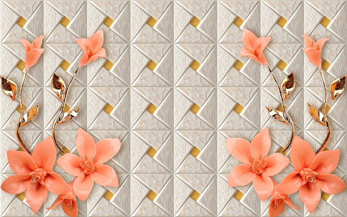 Papermoon Fototapete »Muster mit Blumen« von Papermoon