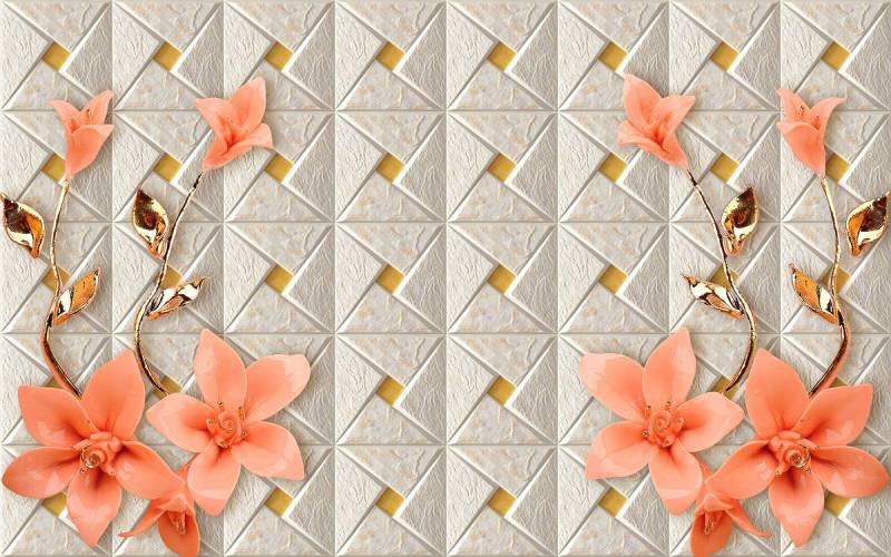 Papermoon Fototapete »Muster mit Blumen« von Papermoon