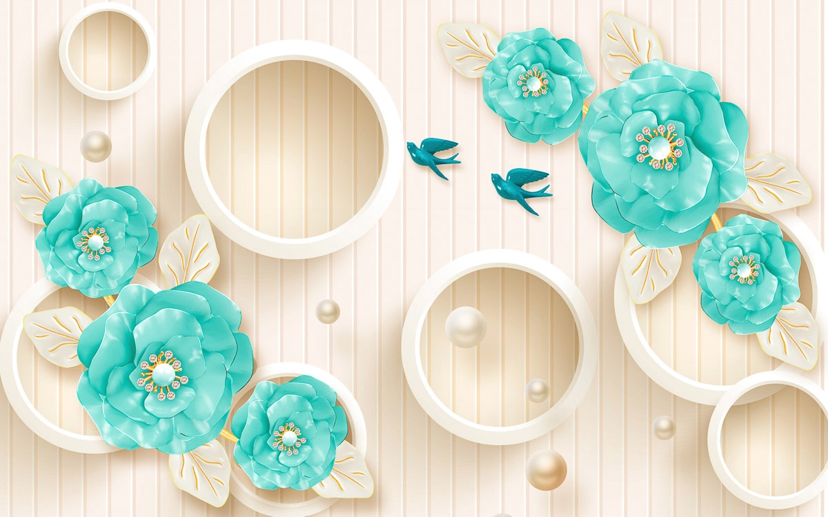 Papermoon Fototapete »Muster mit Blumen« von Papermoon