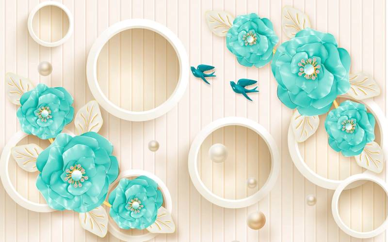 Papermoon Fototapete »Muster mit Blumen« von Papermoon