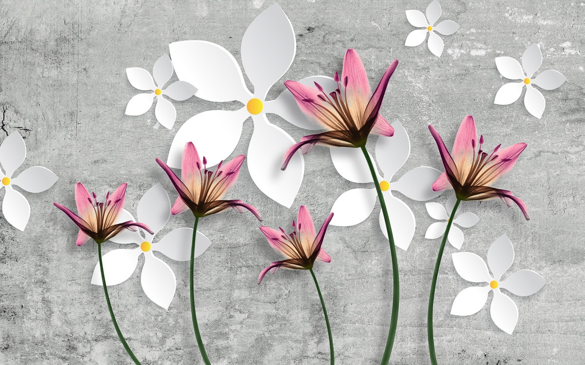 Papermoon Fototapete »Muster mit Blumen« von Papermoon