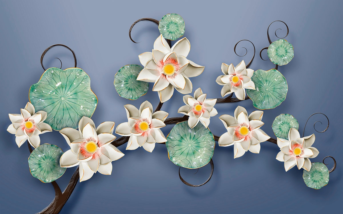 Papermoon Fototapete »Muster mit Blumen« Papermoon Fototapete »Muster mit Blumen« von Papermoon