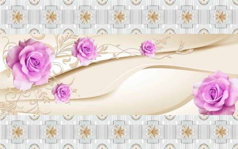 Papermoon Fototapete »Muster mit Blumen« von Papermoon