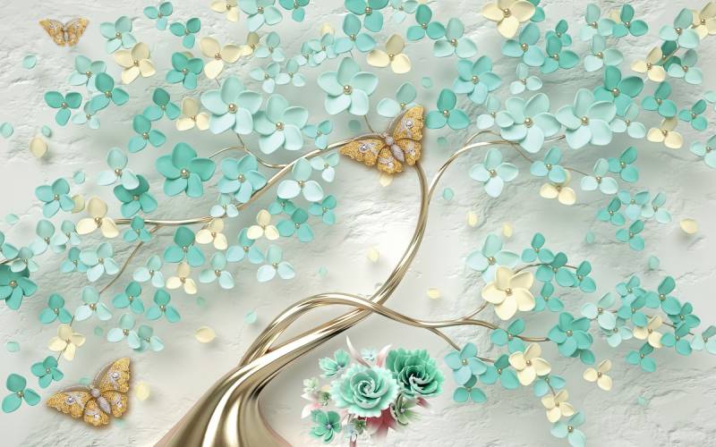 Papermoon Fototapete »Muster mit Blumen« von Papermoon