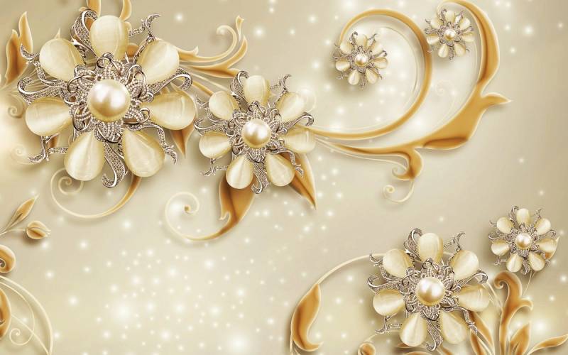 Papermoon Fototapete »Muster mit Blumen« von Papermoon