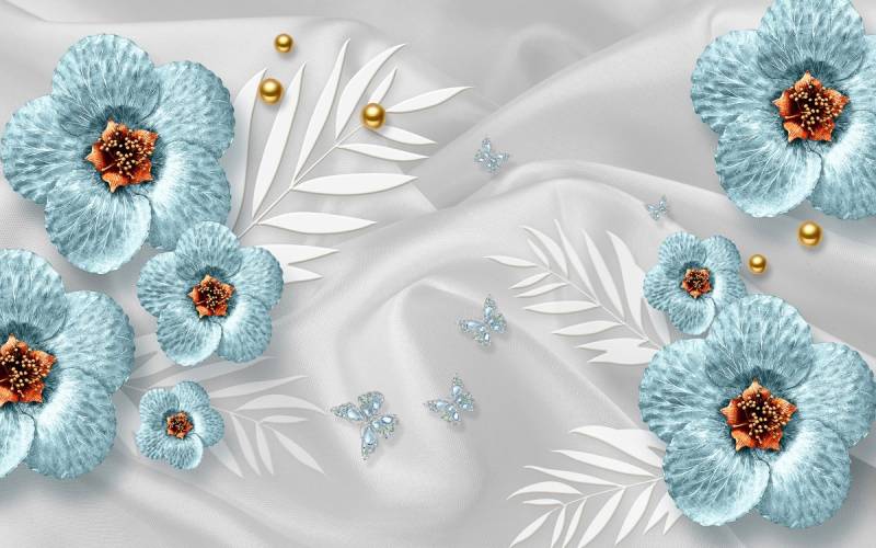 Papermoon Fototapete »Muster mit Blumen« von Papermoon