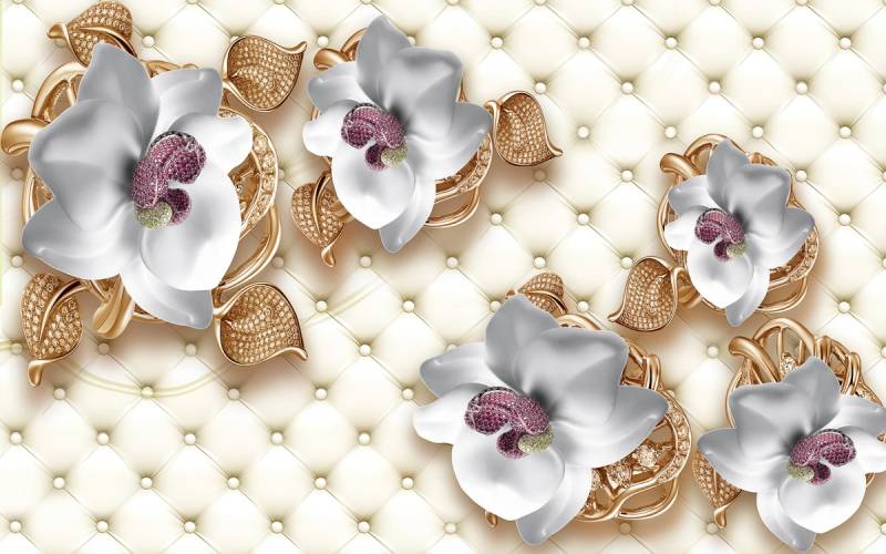 Papermoon Fototapete »Muster mit Blumen« von Papermoon