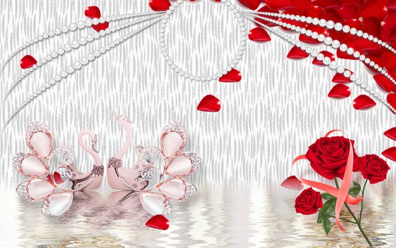 Papermoon Fototapete »Muster mit Rosen« von Papermoon