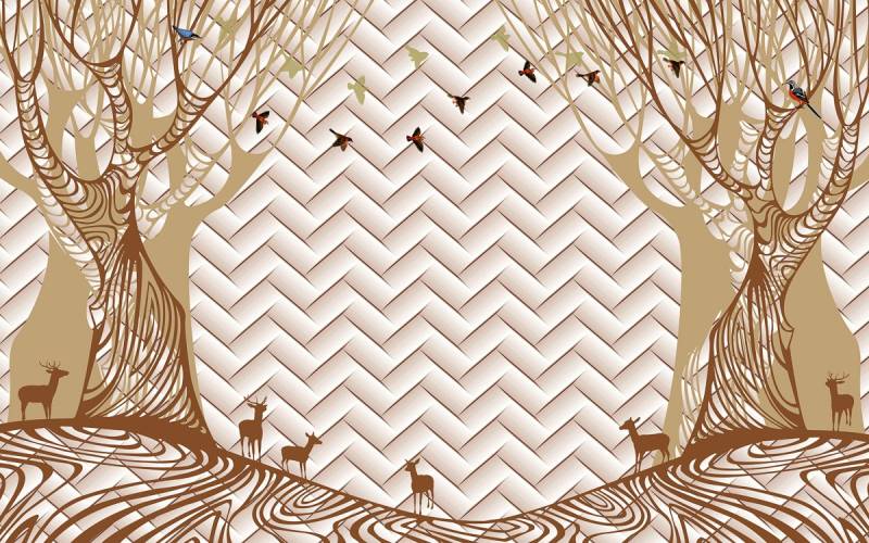 Papermoon Fototapete »Muster mit Wald« von Papermoon