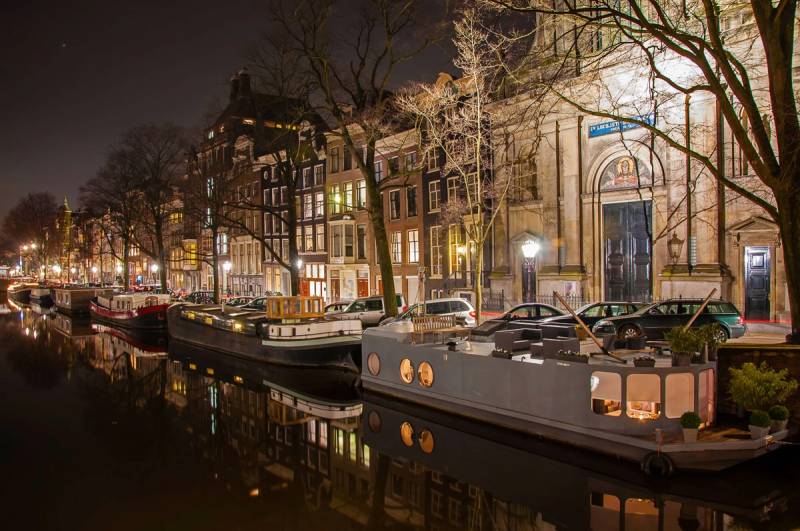 Papermoon Fototapete »Nacht in Amsterdam« von Papermoon