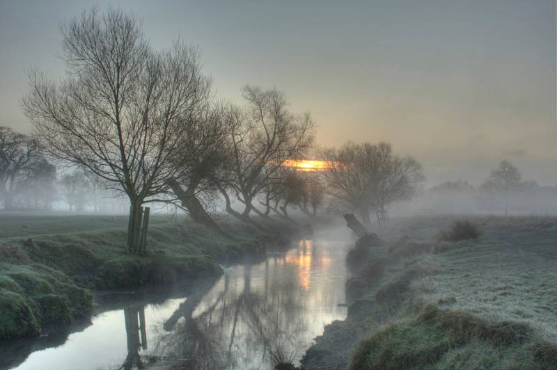 Papermoon Fototapete »Nebel Landschaft« von Papermoon
