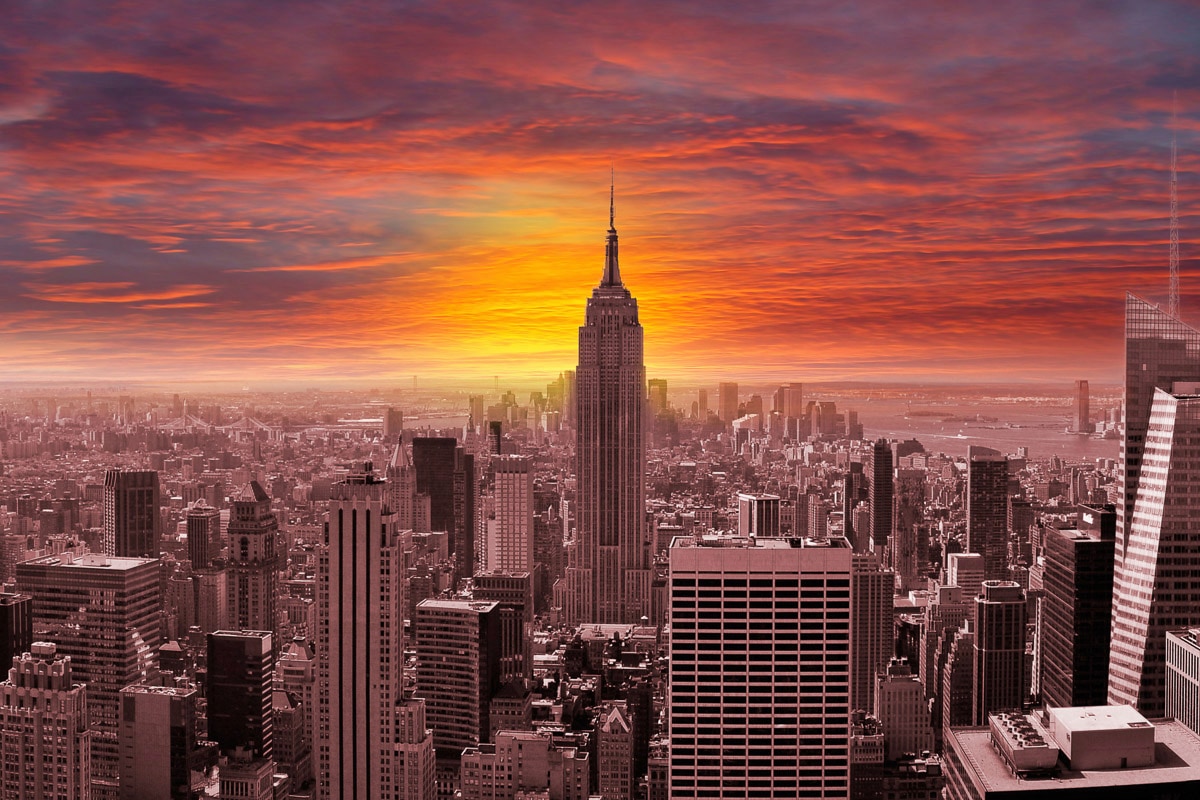 Papermoon Fototapete »New York bei Sonnenuntergang« von Papermoon