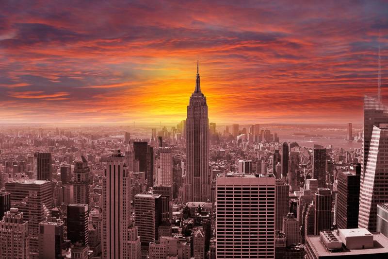 Papermoon Fototapete »New York bei Sonnenuntergang« von Papermoon