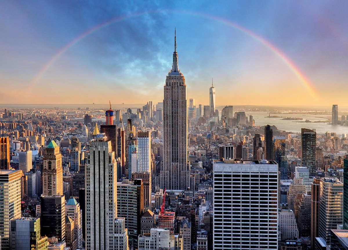 Papermoon Fototapete »New York mit Regenbogen« von Papermoon