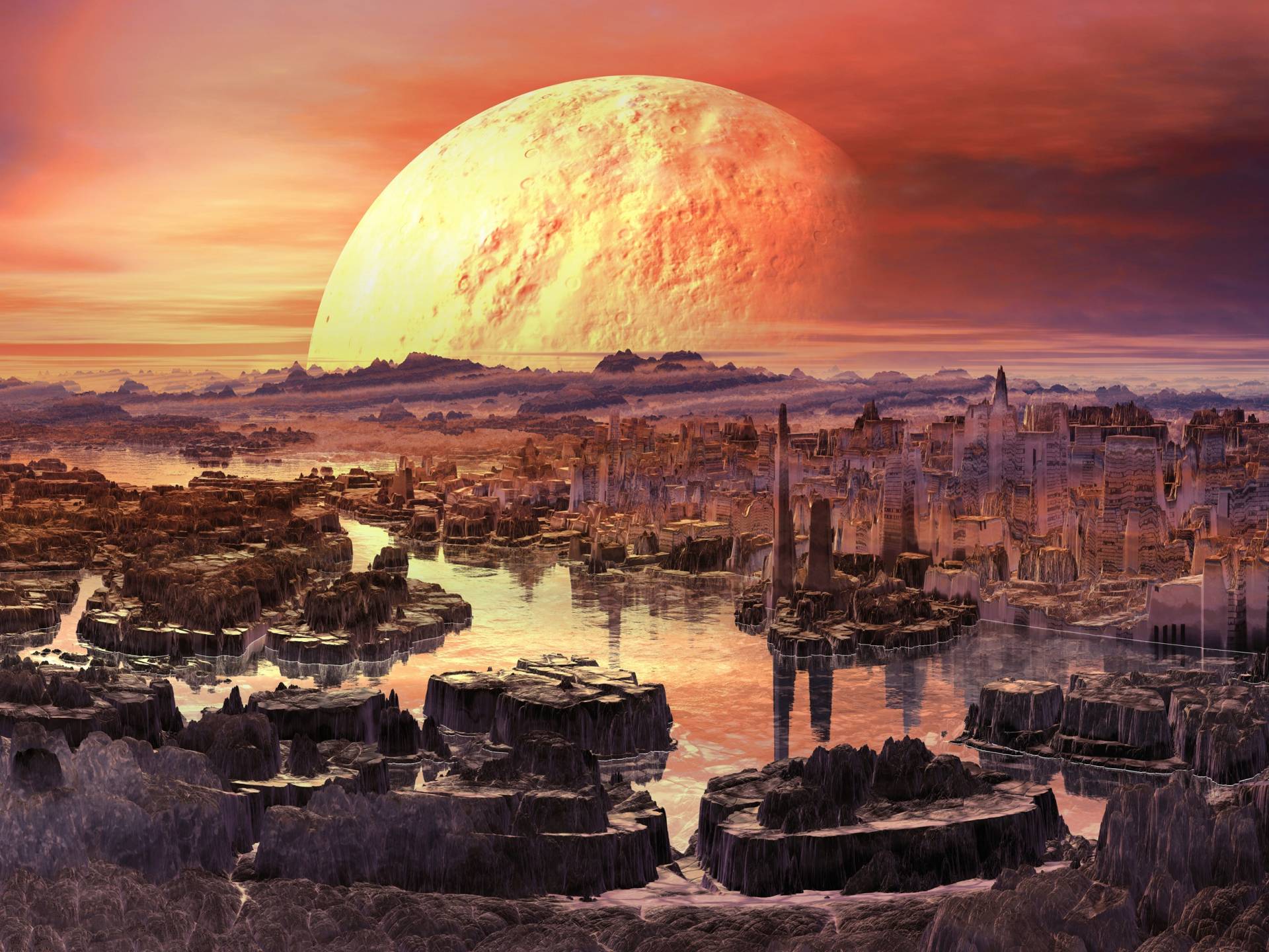 Papermoon Fototapete »PLANETEN-FUTURISTISCH WELTRAUM MOND GALAXIE UNIVERSUM« von Papermoon