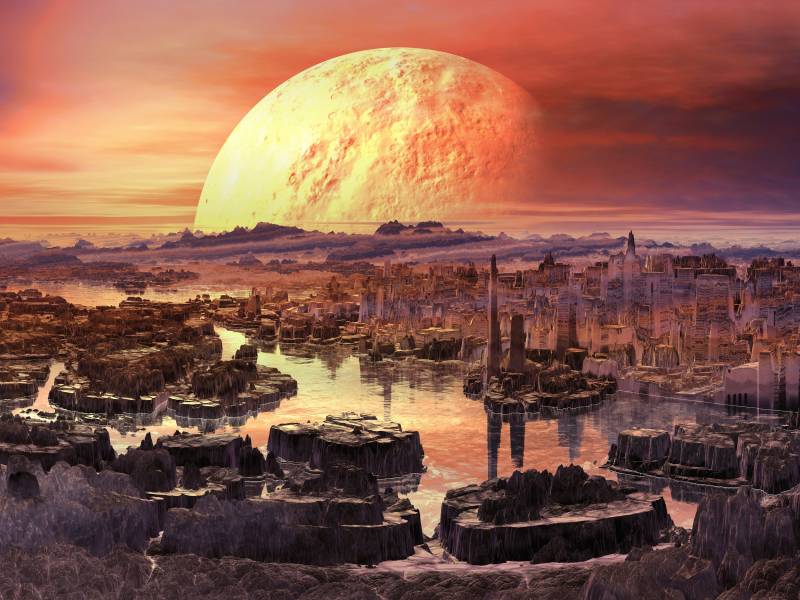 Papermoon Fototapete »PLANETEN-FUTURISTISCH WELTRAUM MOND GALAXIE UNIVERSUM« von Papermoon