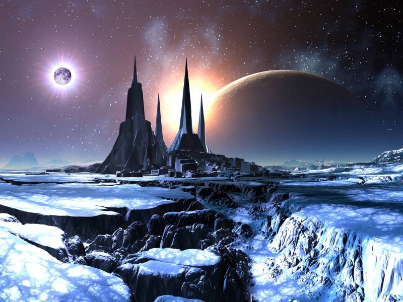 Papermoon Fototapete »PLANETEN-FUTURISTISCH WELTRAUM MOND GALAXIE UNIVERSUM« von Papermoon