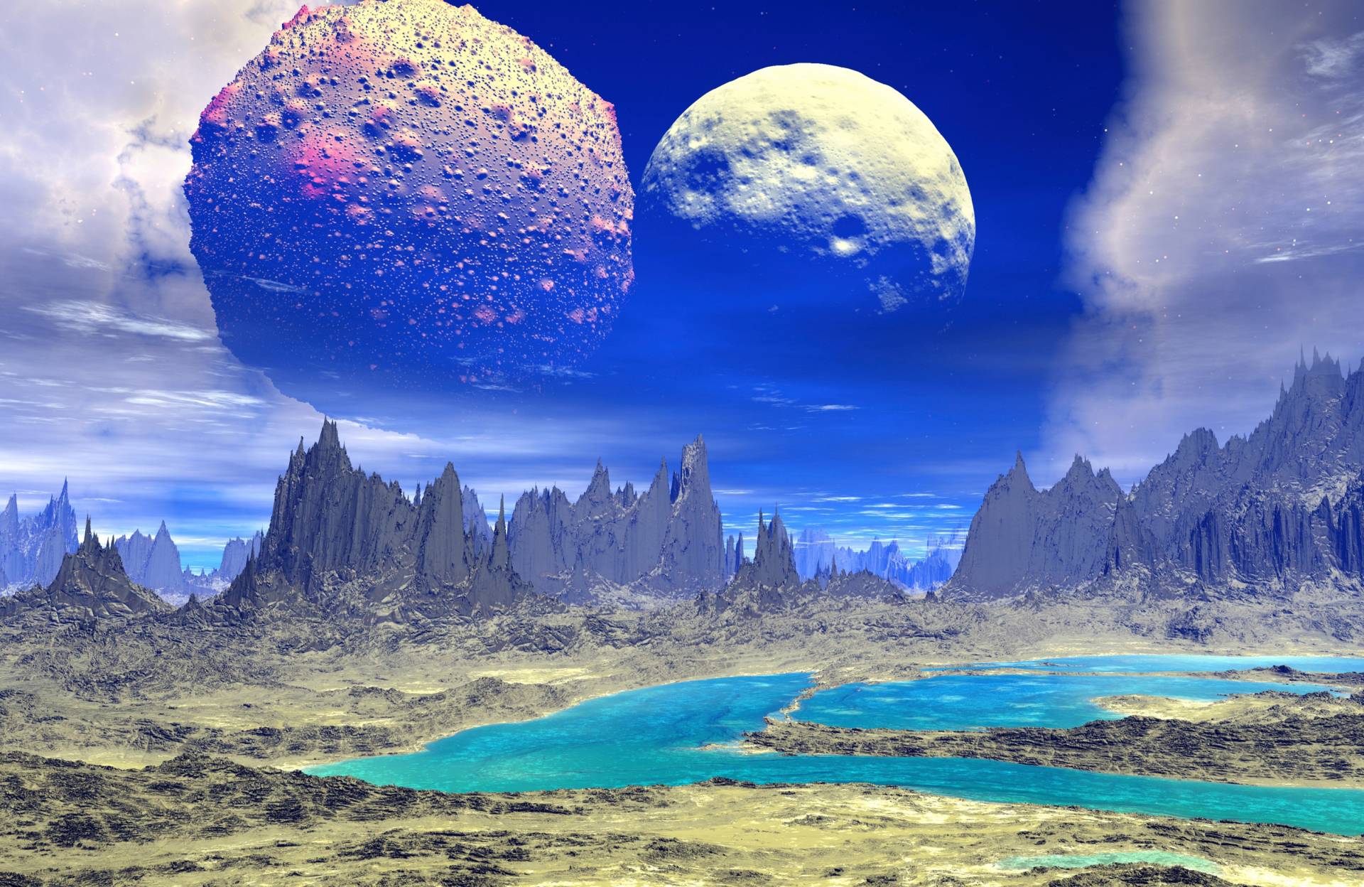 Papermoon Fototapete »PLANETEN-FUTURISTISCH WELTRAUM MOND GALAXIE UNIVERSUM« von Papermoon