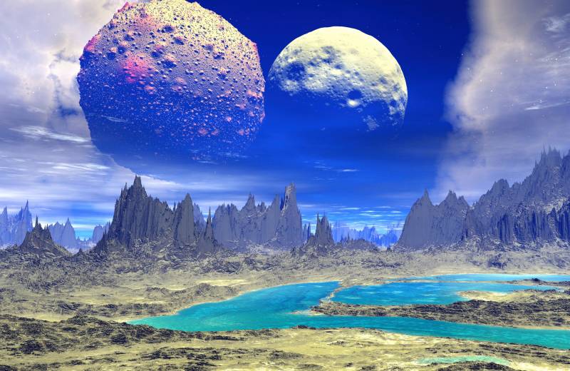 Papermoon Fototapete »PLANETEN-FUTURISTISCH WELTRAUM MOND GALAXIE UNIVERSUM« von Papermoon