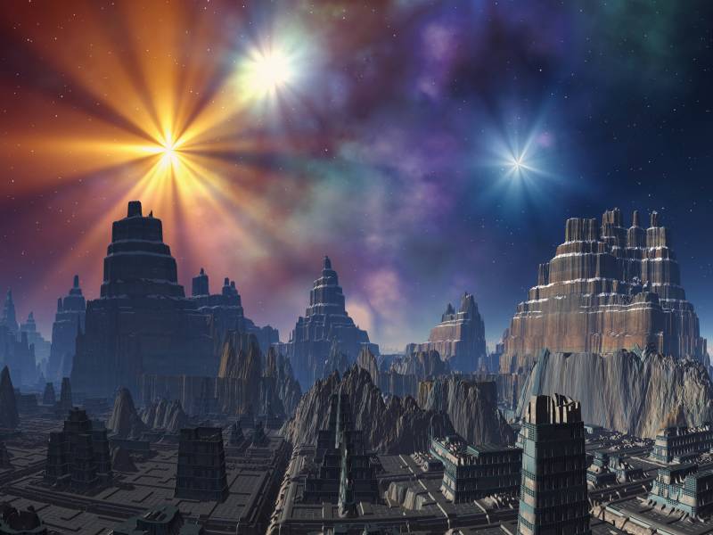 Papermoon Fototapete »PLANETEN-FUTURISTISCH WELTRAUM MOON GALAXIE UNIVERSUM« von Papermoon