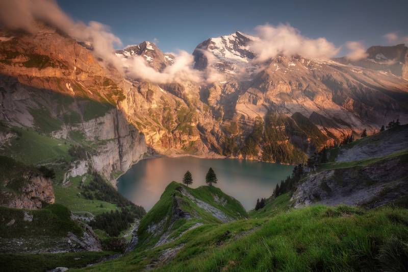 Papermoon Fototapete »Photo-Art RICHARD BERESFORD HARRIS, OESCHINSEE« von Papermoon