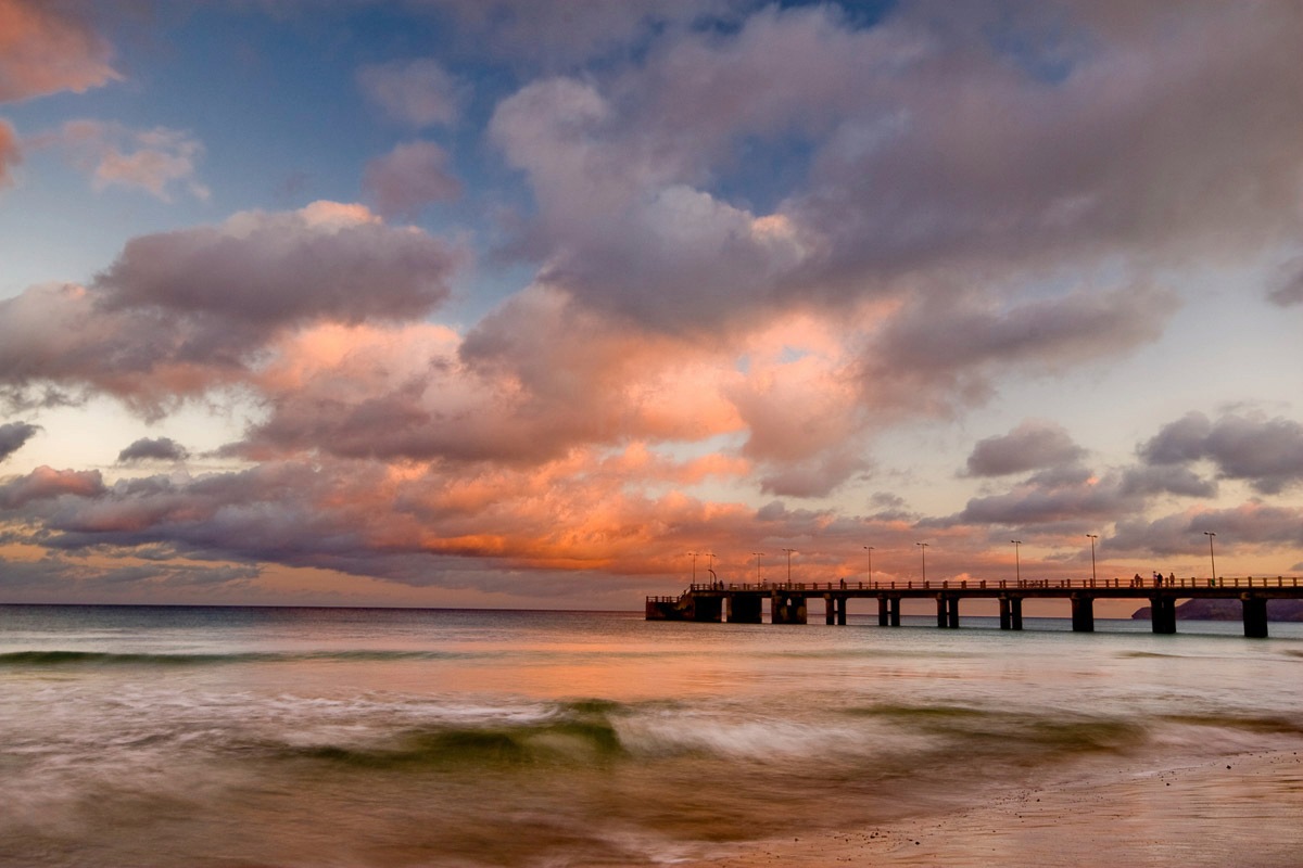 Papermoon Fototapete »Porto Santo Pier Sonnenuntergang« von Papermoon