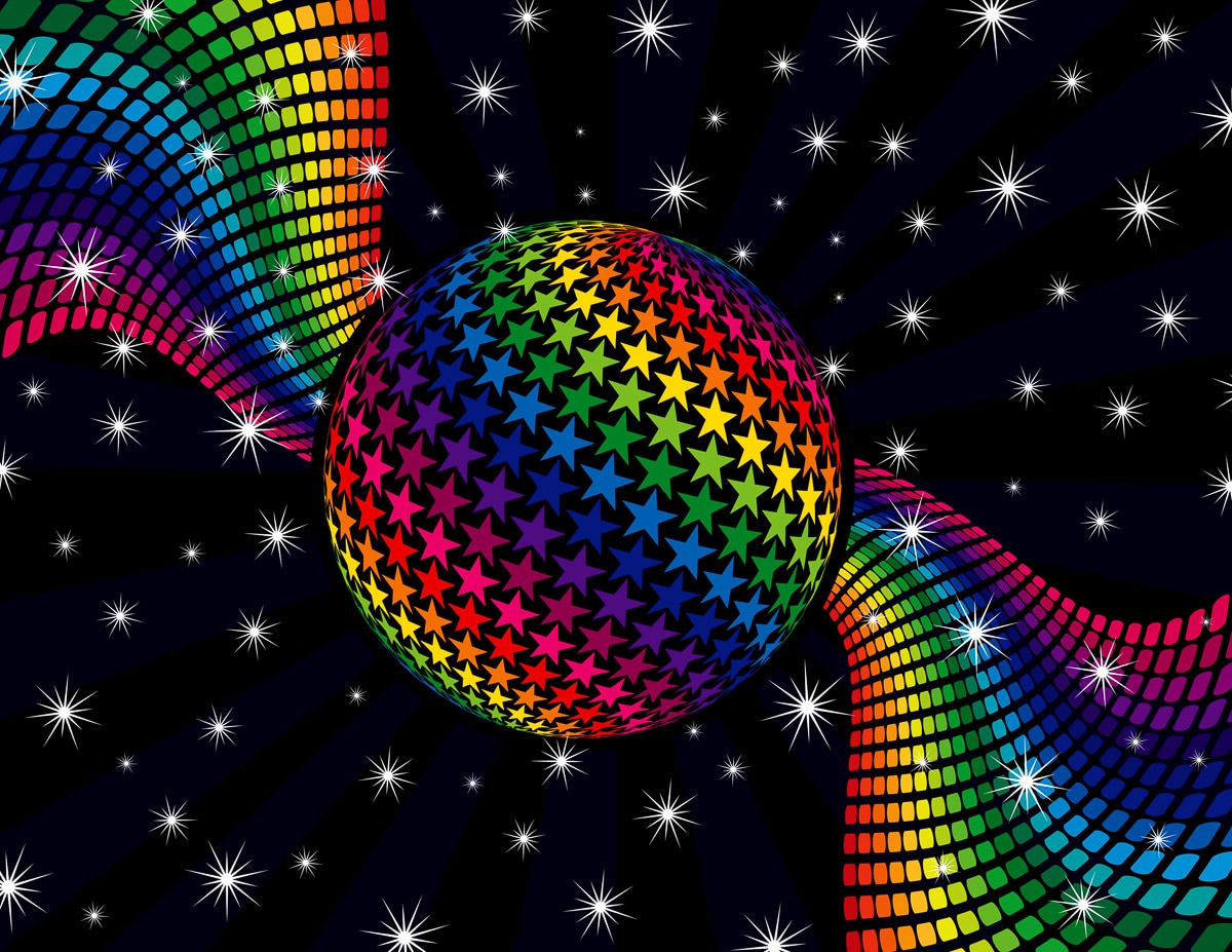 Papermoon Fototapete »Rainbow Disco Dance«, samtig, Vliestapete, hochwertiger Digitaldruck von Papermoon