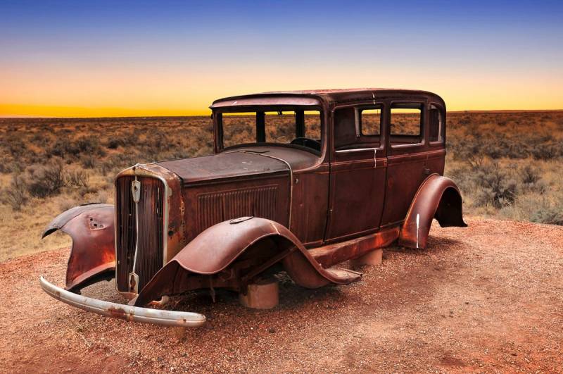 Papermoon Fototapete »Rout 66 Oldtimer« von Papermoon