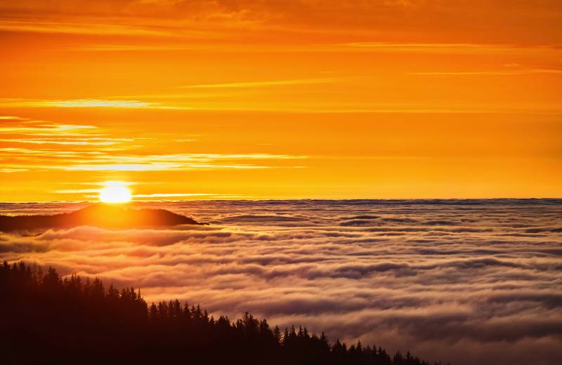 Papermoon Fototapete »SONNENUNTERGANG-NATUR LANDSCHAFT BERGE GEBIRGE ALPEN« von Papermoon