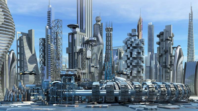 Papermoon Fototapete »Science-Fiction-Skyline« von Papermoon